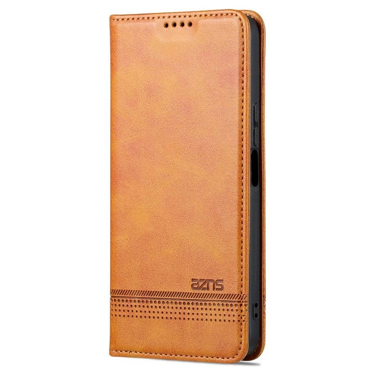 AZNS For Honor X40i 5G Anti-scratch PU Leather Viewing Stand Flip Cover Wallet Magnetic Auto Closing Phone Case - Brown