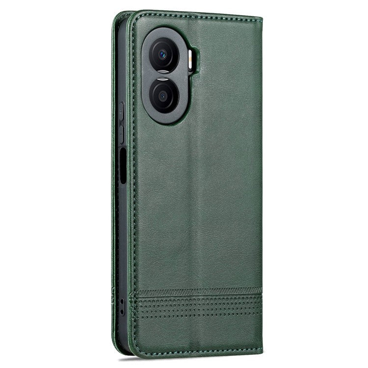 AZNS For Honor X40i 5G Anti-scratch PU Leather Viewing Stand Flip Cover Wallet Magnetic Auto Closing Phone Case - Green