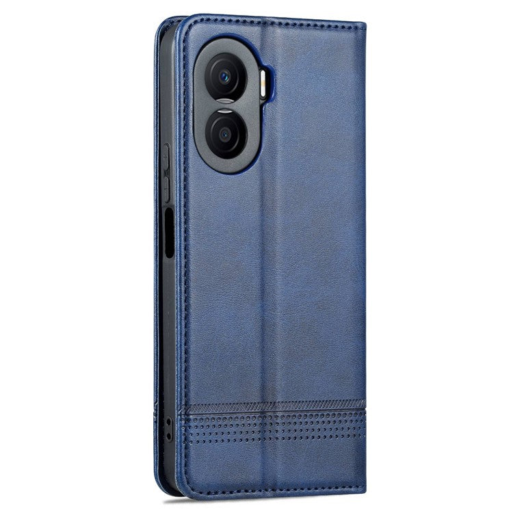 AZNS For Honor X40i 5G Anti-scratch PU Leather Viewing Stand Flip Cover Wallet Magnetic Auto Closing Phone Case - Blue