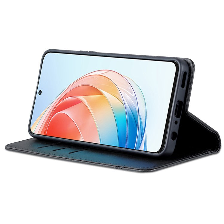 AZNS For Honor X40i 5G Anti-scratch PU Leather Viewing Stand Flip Cover Wallet Magnetic Auto Closing Phone Case - Black