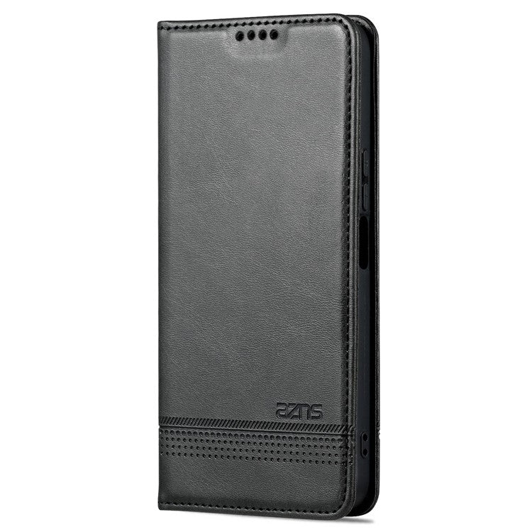AZNS For Honor X40i 5G Anti-scratch PU Leather Viewing Stand Flip Cover Wallet Magnetic Auto Closing Phone Case - Black