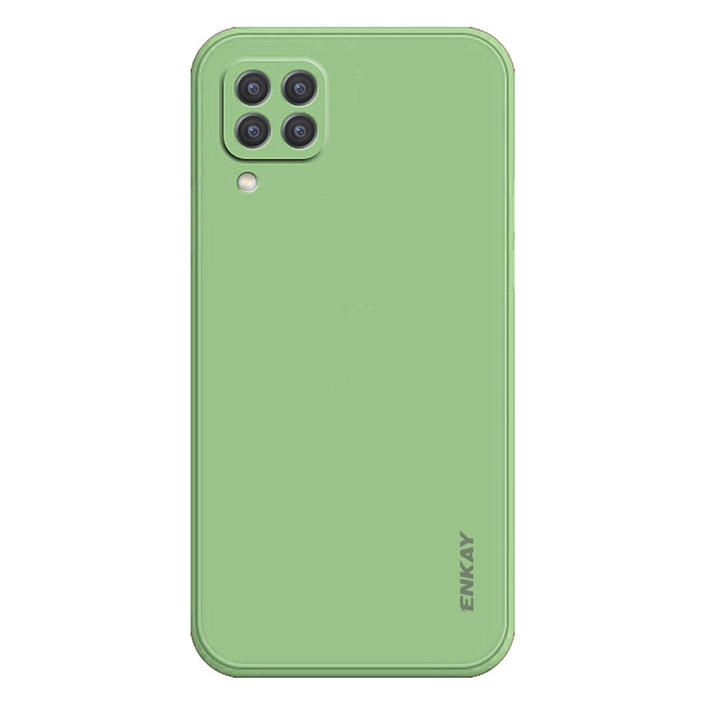 ENKAY HAT PRINCE For Samsung Galaxy M53 5G Anti-drop Silicone Phone Case Straight Edge Liquid Precise Cutout Lens Protection Back Cover - Light Green