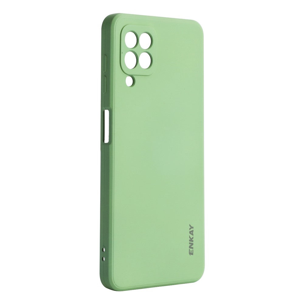 ENKAY HAT PRINCE For Samsung Galaxy M53 5G Anti-drop Silicone Phone Case Straight Edge Liquid Precise Cutout Lens Protection Back Cover - Light Green