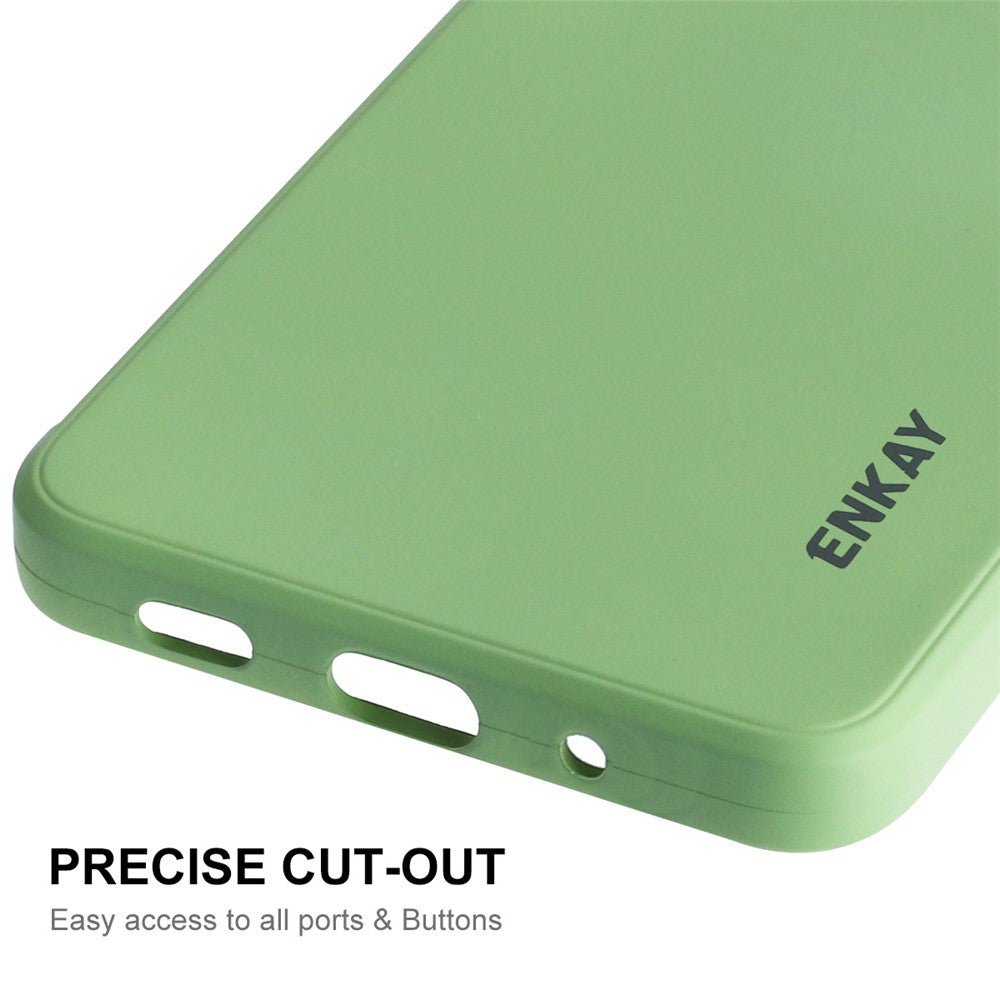 ENKAY HAT PRINCE For Samsung Galaxy M53 5G Anti-drop Silicone Phone Case Straight Edge Liquid Precise Cutout Lens Protection Back Cover - Black