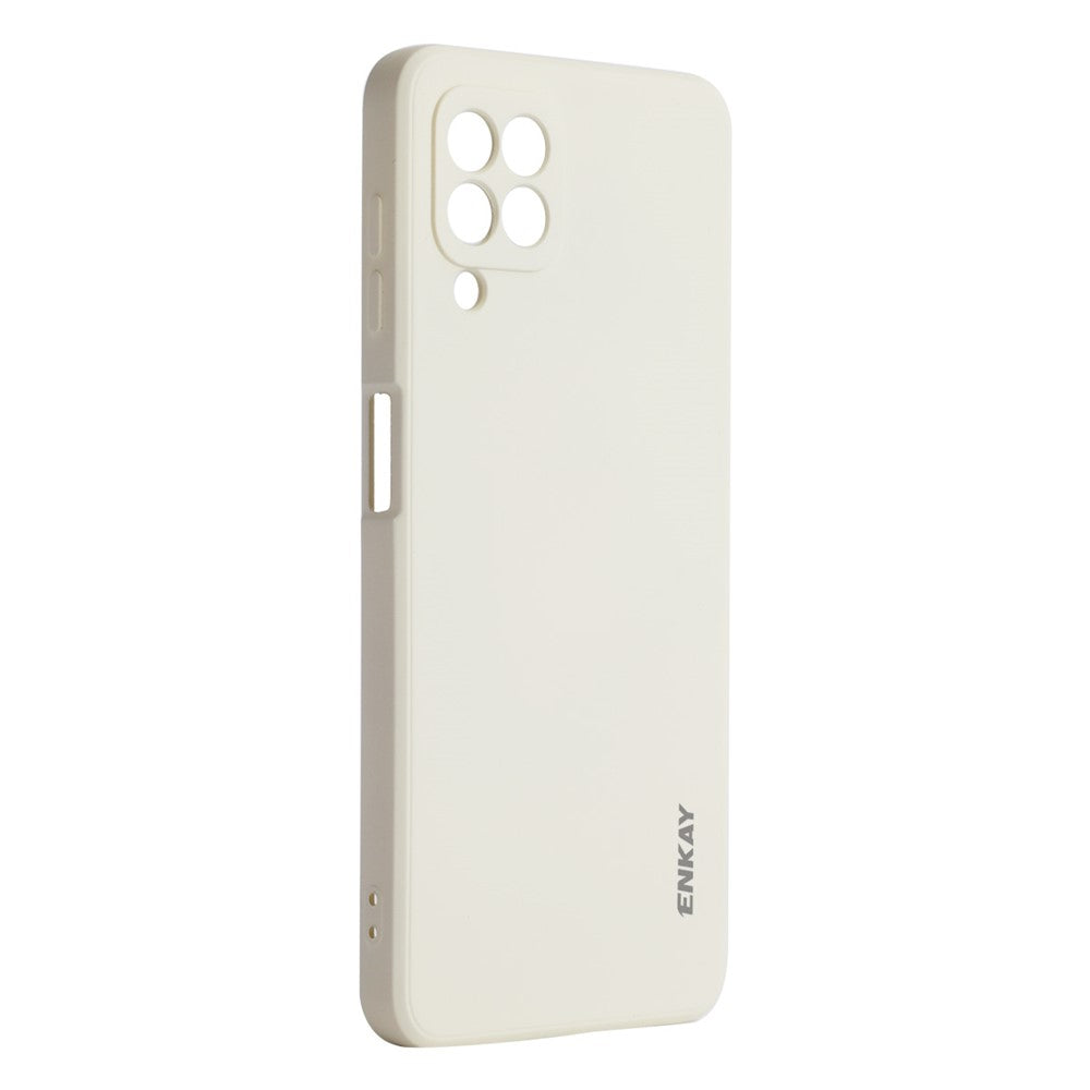 ENKAY HAT PRINCE For Samsung Galaxy M53 5G Anti-drop Silicone Phone Case Straight Edge Liquid Precise Cutout Lens Protection Back Cover - Beige