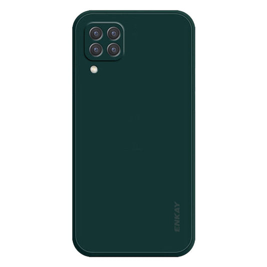 ENKAY HAT PRINCE For Samsung Galaxy M53 5G Anti-drop Silicone Phone Case Straight Edge Liquid Precise Cutout Lens Protection Back Cover - Blackish Green