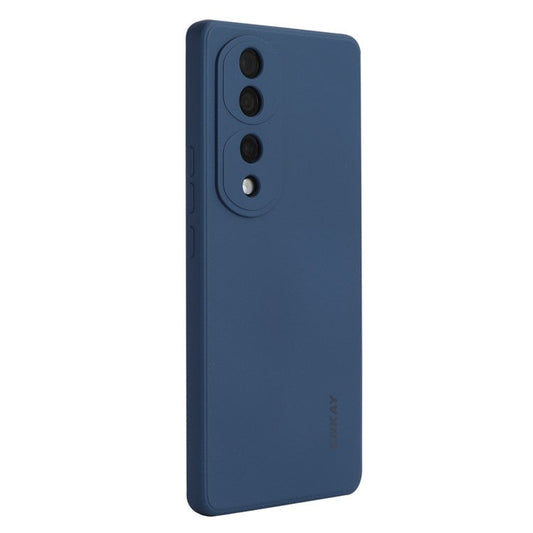 ENKAY HAT PRINCE Soft Liquid Silicone Phone Case For Honor 70 5G, Straight Edge Precise Cutout Shell Anti-scratch Phone Back Cover - Dark Blue