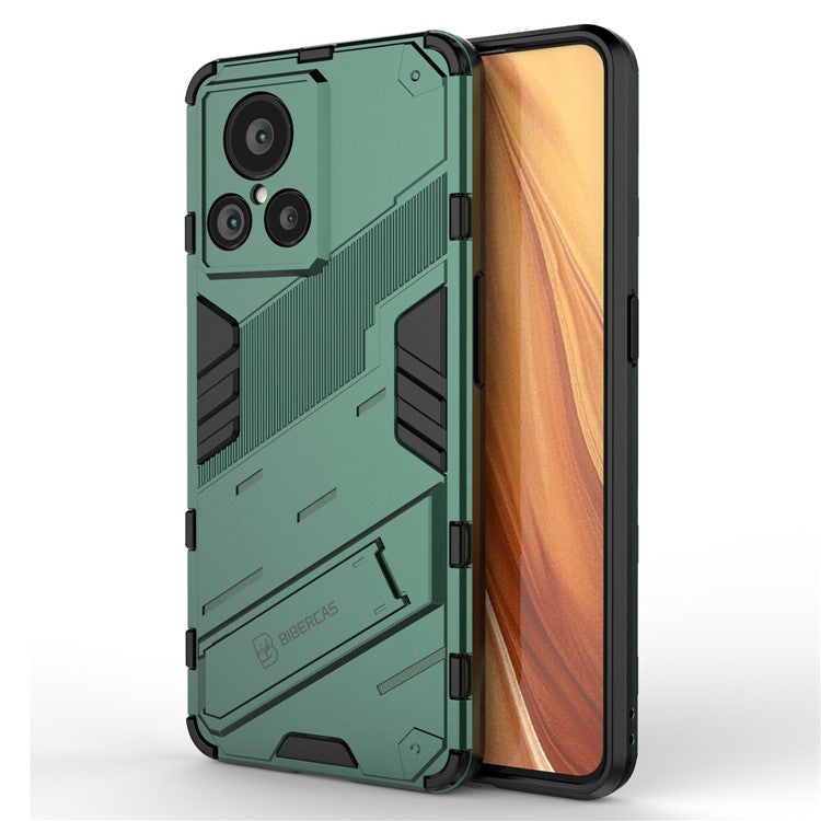 For Realme GT2 Explorer Master 5G Hybrid TPU + PC Phone Case Wear-resistant Kickstand Feature Back Cover - Green