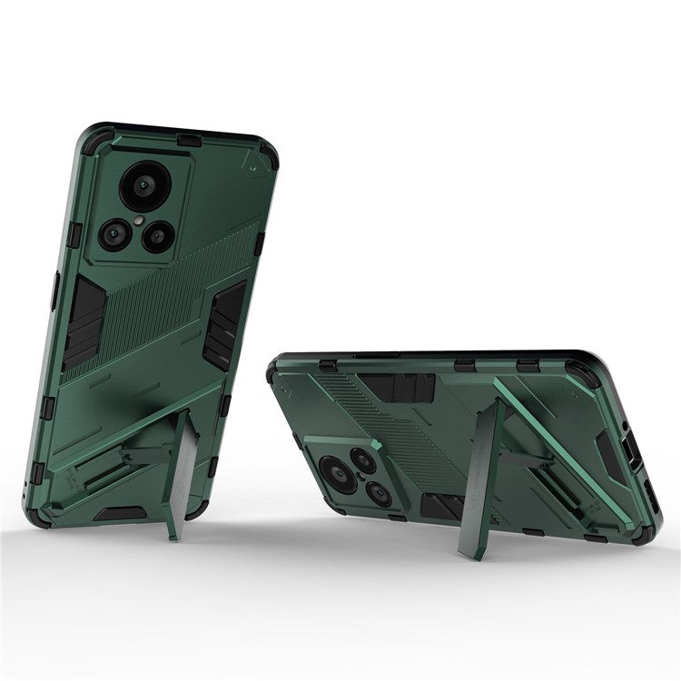 For Realme GT2 Explorer Master 5G Hybrid TPU + PC Phone Case Wear-resistant Kickstand Feature Back Cover - Green
