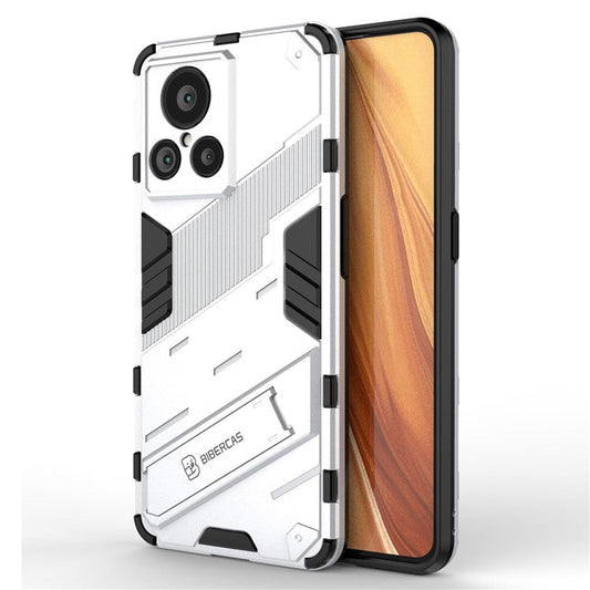 For Realme GT2 Explorer Master 5G Hybrid TPU + PC Phone Case Wear-resistant Kickstand Feature Back Cover - White