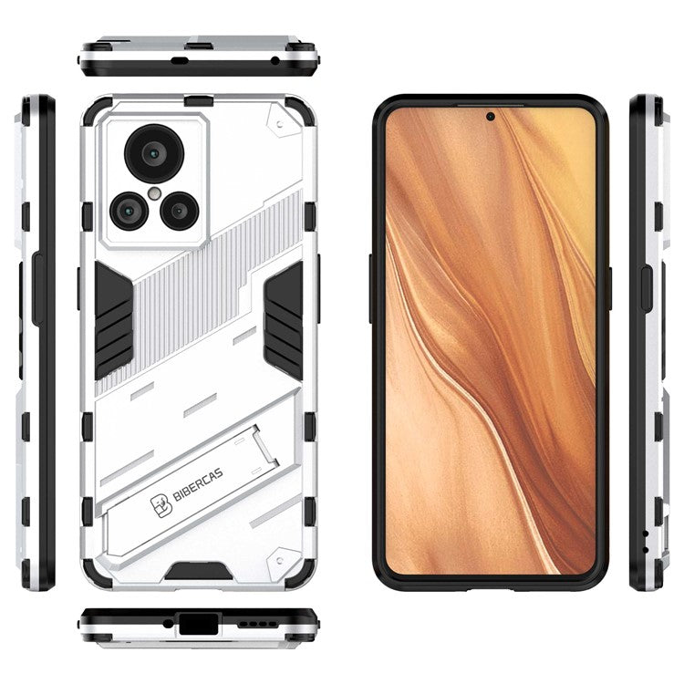 For Realme GT2 Explorer Master 5G Hybrid TPU + PC Phone Case Wear-resistant Kickstand Feature Back Cover - White