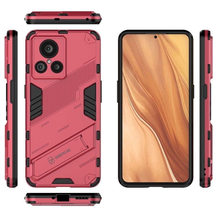 For Realme GT2 Explorer Master 5G Hybrid TPU + PC Phone Case Wear-resistant Kickstand Feature Back Cover - Rose