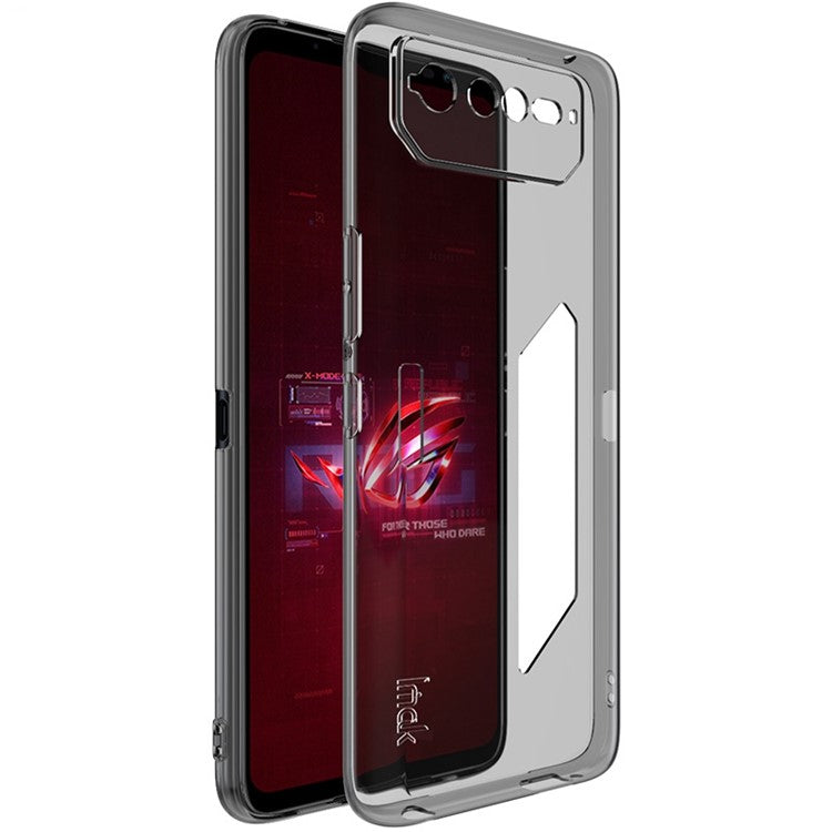 IMAK UX-5 Series for Asus ROG Phone 6 5G Clear Crystal Soft Flexible TPU Phone Case Anti-scratch Back Cover - Transparent Black