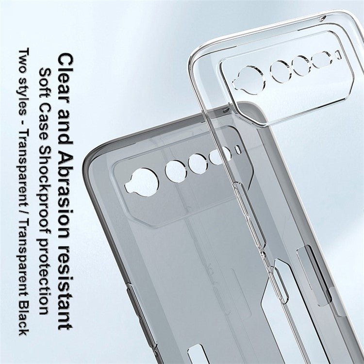 IMAK UX-5 Series for Asus ROG Phone 6 5G Clear Crystal Soft Flexible TPU Phone Case Anti-scratch Back Cover - Transparent Black