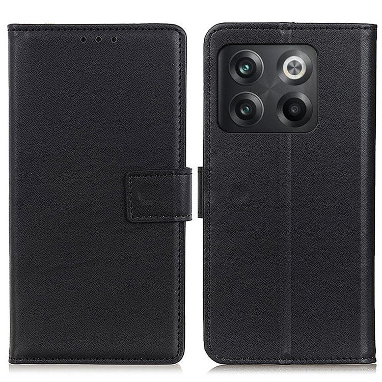 For OnePlus 10T 5G / Ace Pro 5G PU Leather Flip Protective Cover Shockproof TPU Interior Shell Stand Wallet Phone Case - Black
