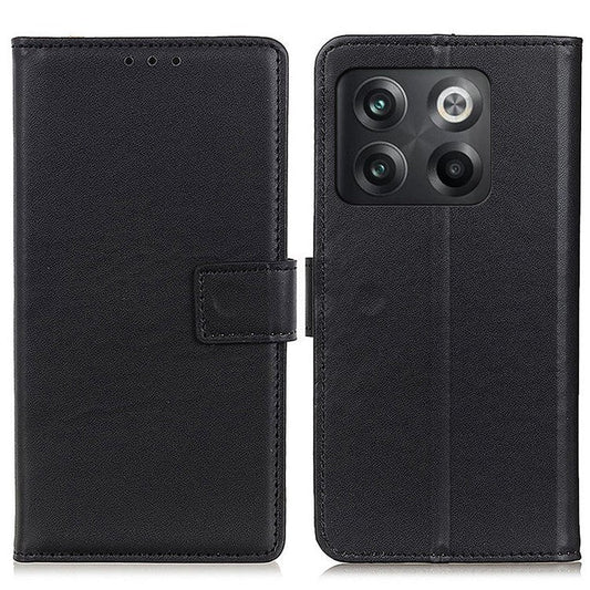 For OnePlus 10T 5G / Ace Pro 5G PU Leather Flip Protective Cover Shockproof TPU Interior Shell Stand Wallet Phone Case - Black