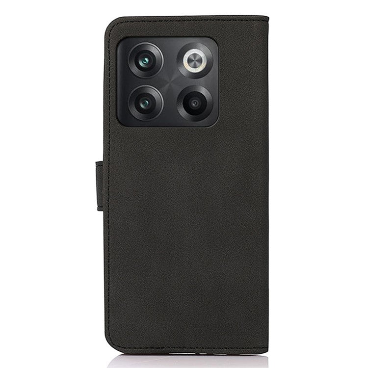 KHAZNEH For OnePlus 10T 5G / Ace Pro 5G Textured PU Leather Stand Wallet Cover Magnetic Clasp Phone Case - Black