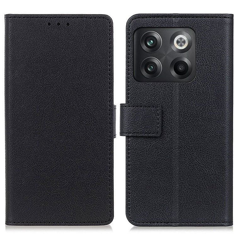 For OnePlus 10T 5G / Ace Pro 5G Wallet Stand PU Leather Cell Phone Case All-round Protection Folio Flip Cover - Black