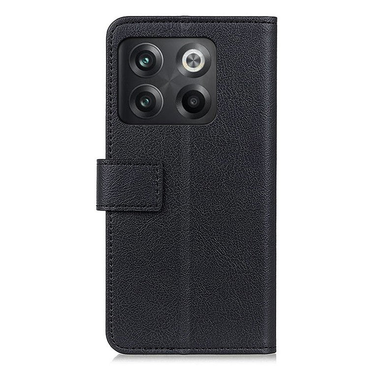 For OnePlus 10T 5G / Ace Pro 5G Wallet Stand PU Leather Cell Phone Case All-round Protection Folio Flip Cover - Black