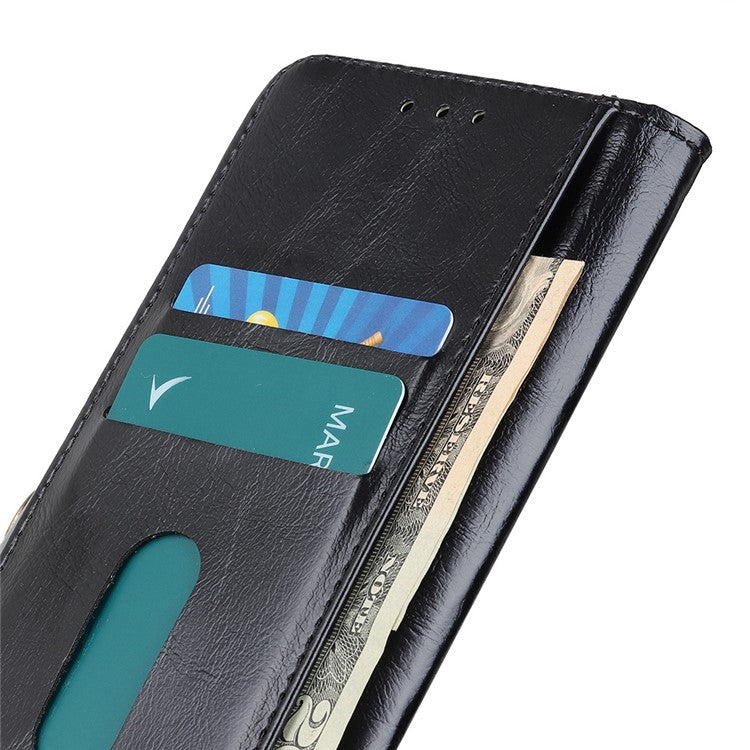 For OnePlus 10T 5G / Ace Pro 5G Folio Flip Wallet Stand Case Magnetic Clasp PU Leather TPU Phone Cover - Black