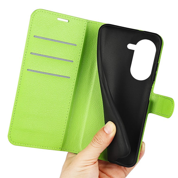 For Asus Zenfone 9 5G / 10 5G Shockproof Litchi Texture Folio Flip Phone Case Fully Wrapped PU Leather Wallet Stand Cover - Green
