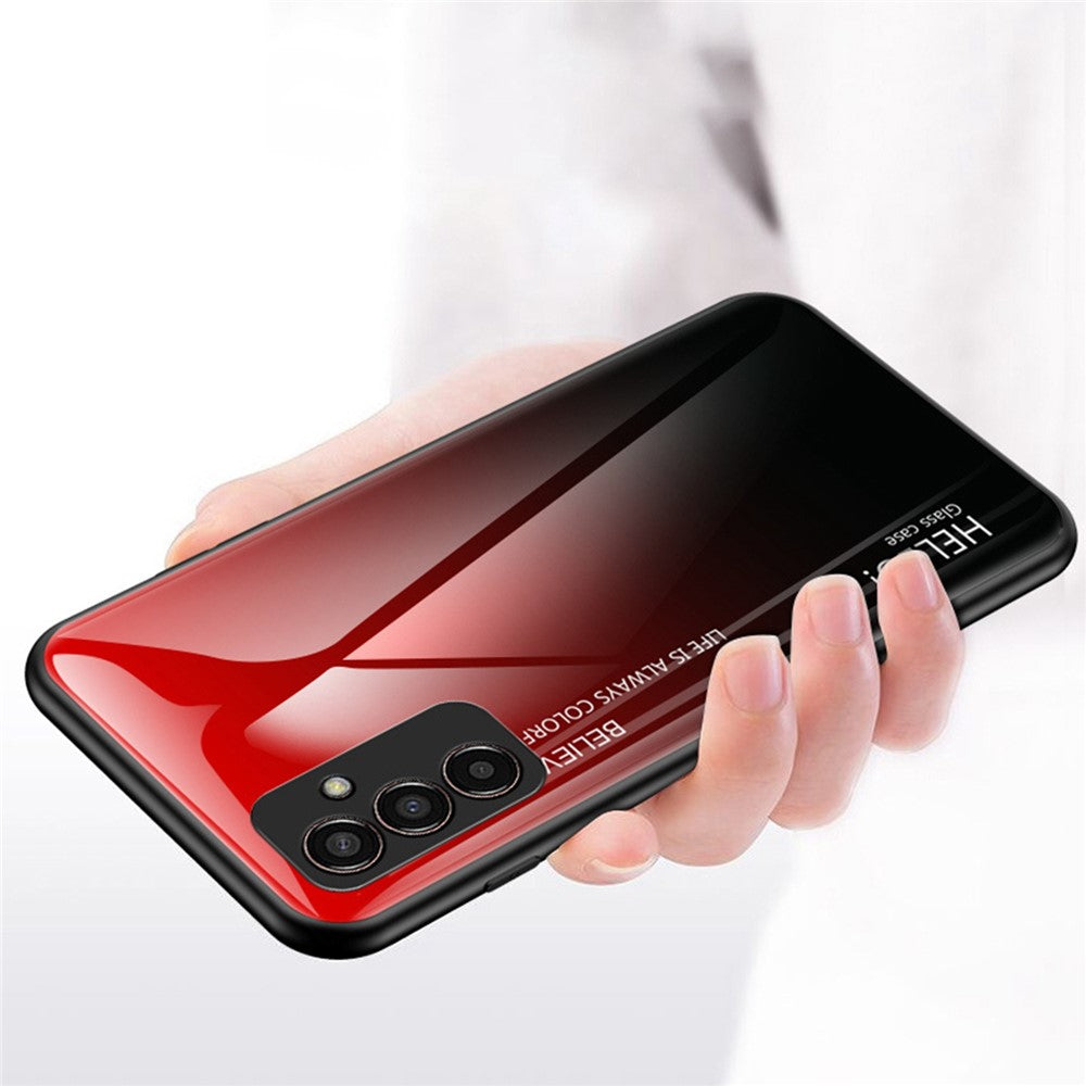 Phone Case for Samsung Galaxy M13 4G, Anti-Drop Gradient Color  Shell Tempered Glass + PC + TPU Phone Protector - Pink / Blue