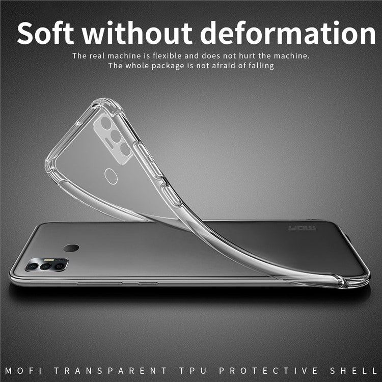 MOFI Soft TPU Phone Case For TECNO Spark 7 4G Non-Yellowing Transparent Shockproof Mobile Phone Back Cover