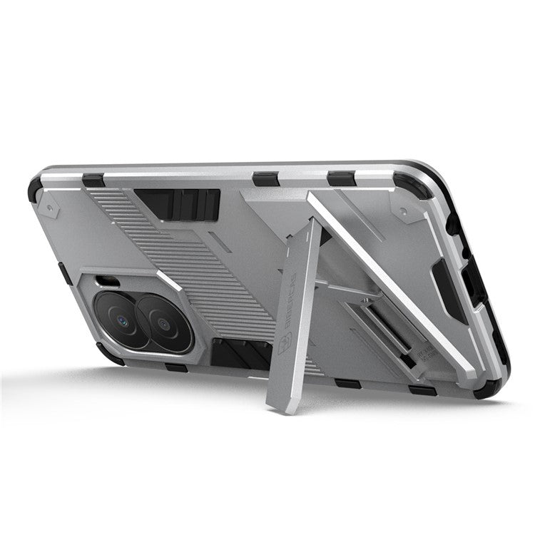For Honor X40i 5G Shock Absorbing Hybrid TPU + PC Phone Case Kickstand Feature Back Cover - White