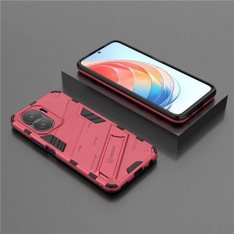 For Honor X40i 5G Shock Absorbing Hybrid TPU + PC Phone Case Kickstand Feature Back Cover - Rose