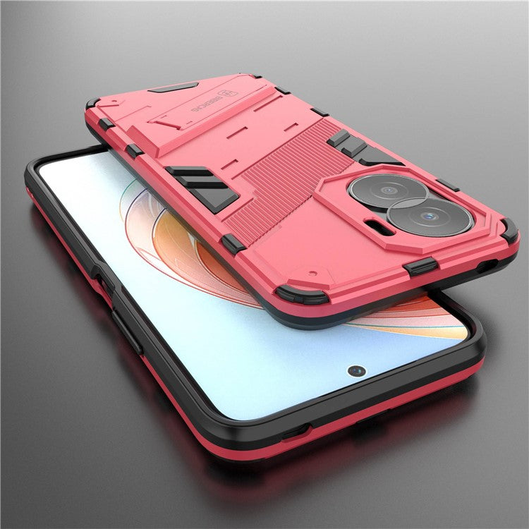 For Honor X40i 5G Shock Absorbing Hybrid TPU + PC Phone Case Kickstand Feature Back Cover - Rose