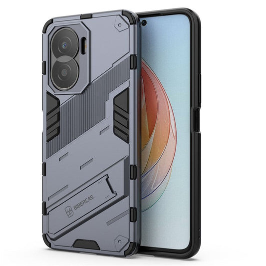 For Honor X40i 5G Shock Absorbing Hybrid TPU + PC Phone Case Kickstand Feature Back Cover - Dark Blue