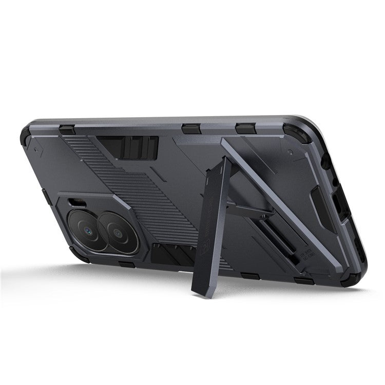For Honor X40i 5G Shock Absorbing Hybrid TPU + PC Phone Case Kickstand Feature Back Cover - Dark Blue