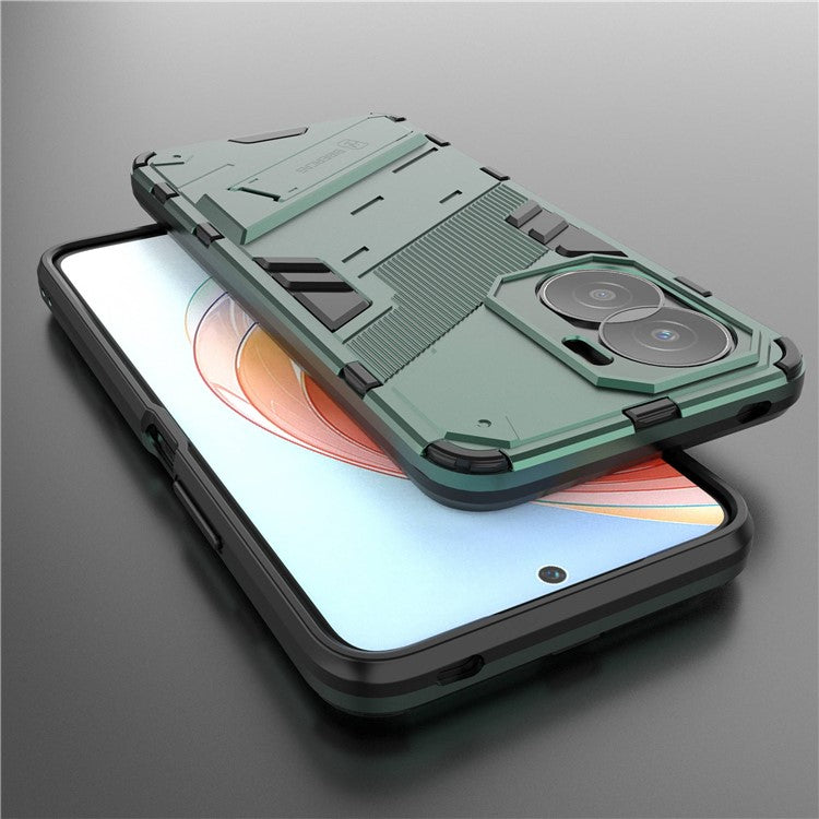 For Honor X40i 5G Shock Absorbing Hybrid TPU + PC Phone Case Kickstand Feature Back Cover - Green