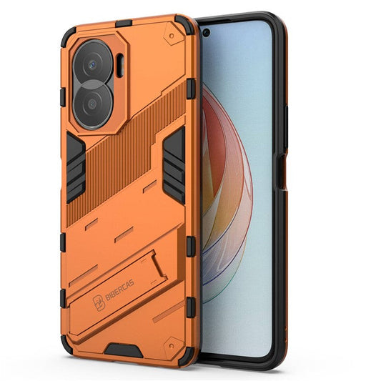 For Honor X40i 5G Shock Absorbing Hybrid TPU + PC Phone Case Kickstand Feature Back Cover - Orange