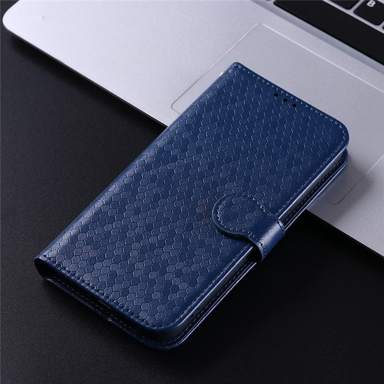 For Asus ROG Phone 6 5G Dot Pattern Imprinted Shockproof Phone Cover PU Leather TPU Case with Stand Wallet - Sapphire