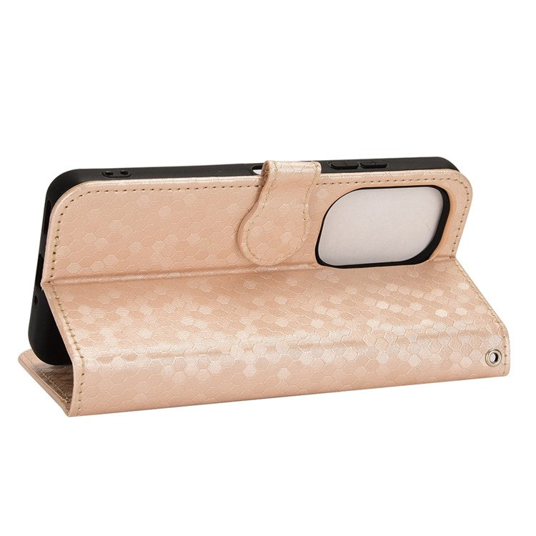 For Asus Zenfone 9 5G Magnetic Clasp Dot Pattern Imprinted PU Leather Stand Case Anti-drop Wallet Phone Cover - Rose Gold