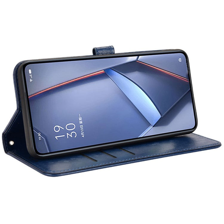 For Asus Zenfone 9 5G Magnetic Clasp Dot Pattern Imprinted PU Leather Stand Case Anti-drop Wallet Phone Cover - Sapphire