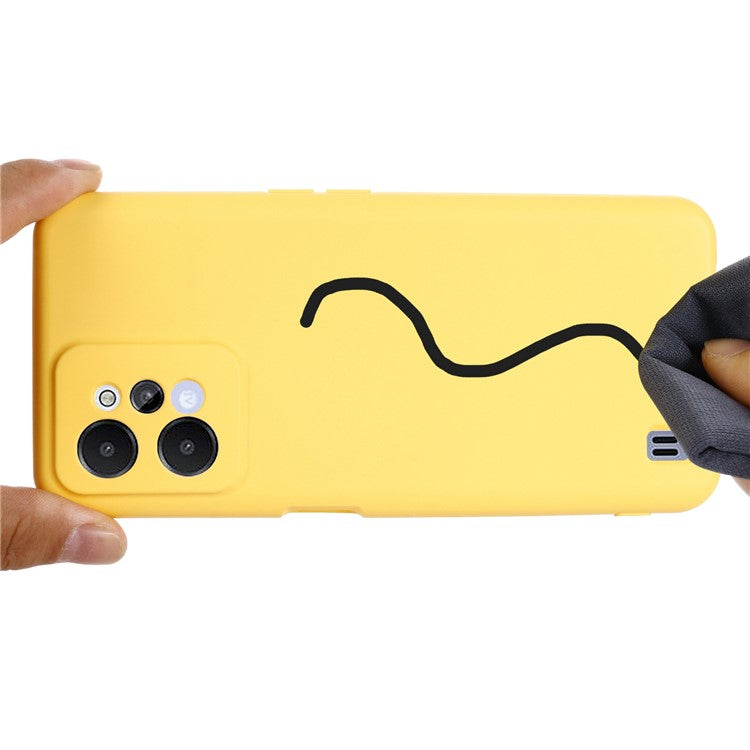 For Realme C31 Liquid Silicone Phone Case, Thickening Design Soft Microfiber Lining Cushion Anti-Scratch Protective Cover - Yellow