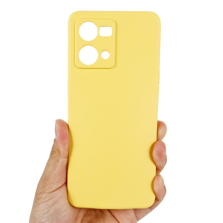 Liquid Silicone Phone Case for Oppo Reno7 4G / F21 Pro 4G, Thickening Design Soft Microfiber Lining Cushion Anti-Scratch Protective Cover - Yellow
