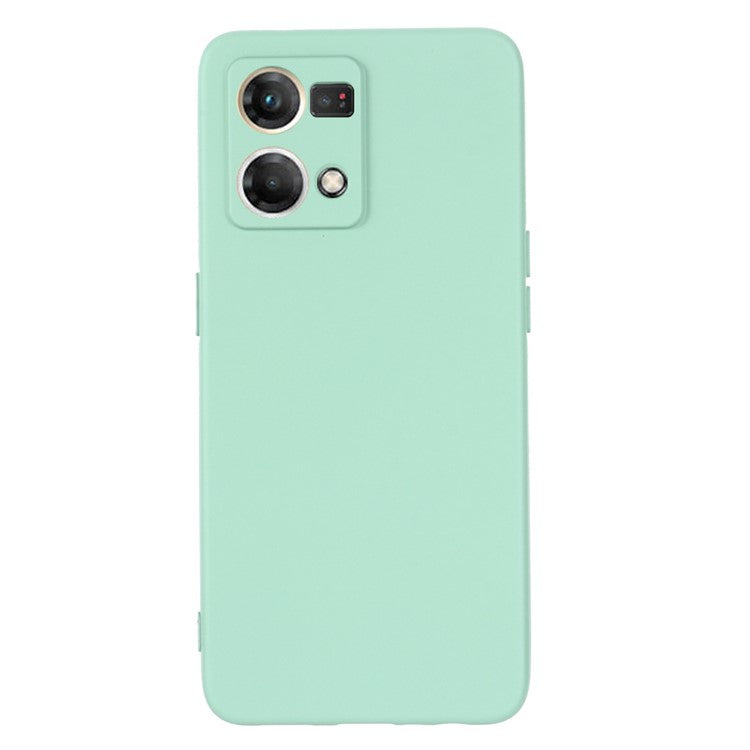 Liquid Silicone Phone Case for Oppo Reno7 4G / F21 Pro 4G, Thickening Design Soft Microfiber Lining Cushion Anti-Scratch Protective Cover - Green