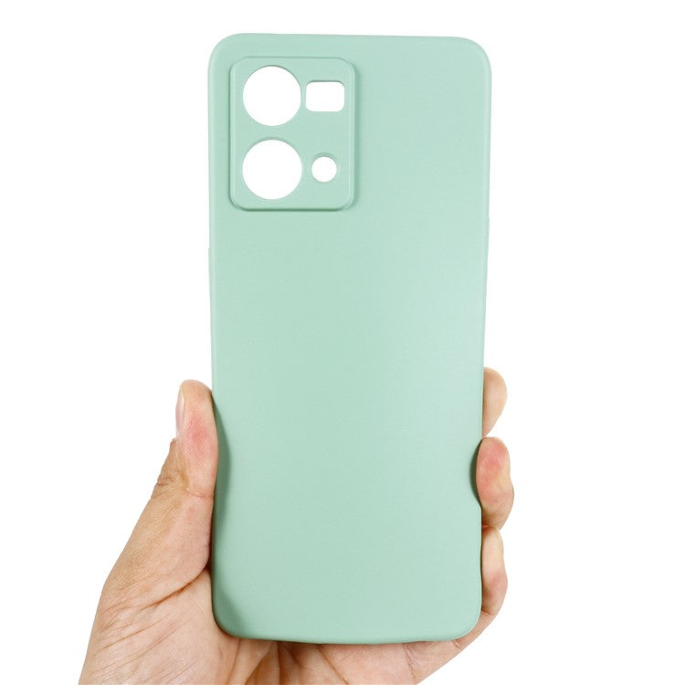 Liquid Silicone Phone Case for Oppo Reno7 4G / F21 Pro 4G, Thickening Design Soft Microfiber Lining Cushion Anti-Scratch Protective Cover - Green