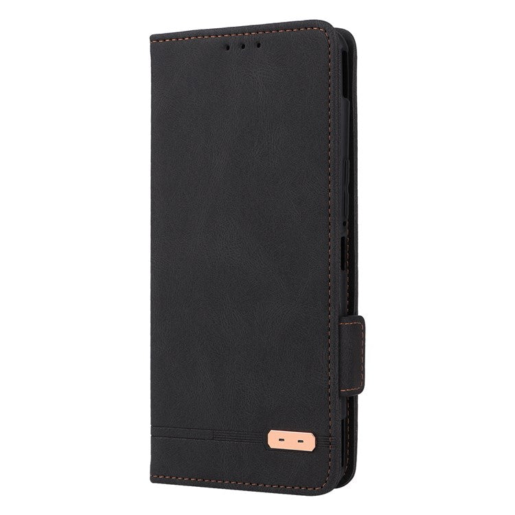 Hardware Decor Phone Case for Asus ROG Phone 6 5G, Dual Magnetic Clasp PU Leather Anti-drop Wallet Stand Shell - Black