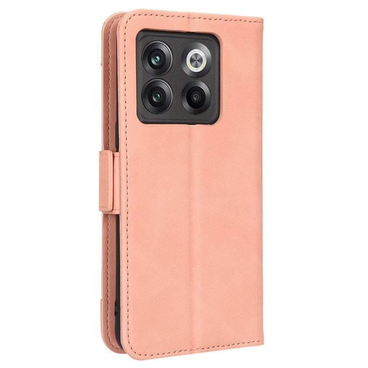 Shockproof Phone Cover For OnePlus 10T 5G / Ace Pro 5G, PU Leather Flip Wallet Case with Multiple Card Slots - Pink