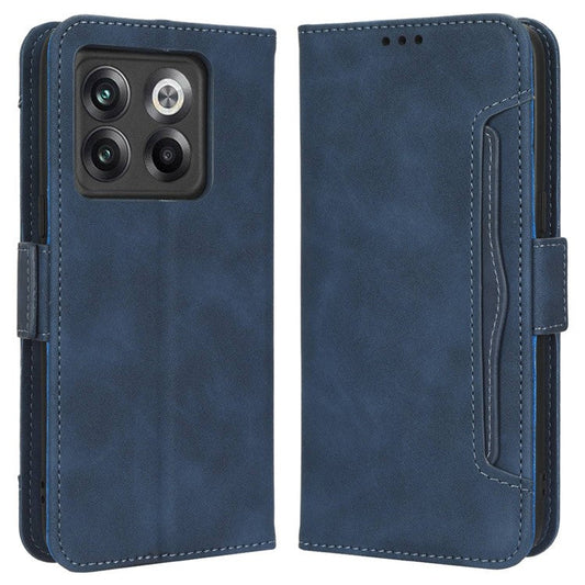 Shockproof Phone Cover For OnePlus 10T 5G / Ace Pro 5G, PU Leather Flip Wallet Case with Multiple Card Slots - Blue