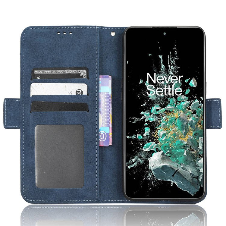 Shockproof Phone Cover For OnePlus 10T 5G / Ace Pro 5G, PU Leather Flip Wallet Case with Multiple Card Slots - Blue
