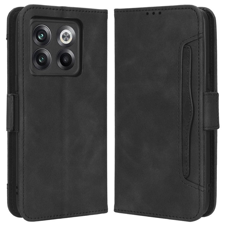 Shockproof Phone Cover For OnePlus 10T 5G / Ace Pro 5G, PU Leather Flip Wallet Case with Multiple Card Slots - Black