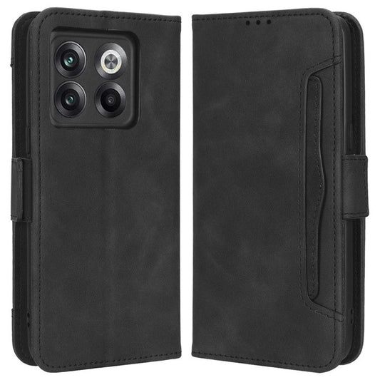 Shockproof Phone Cover For OnePlus 10T 5G / Ace Pro 5G, PU Leather Flip Wallet Case with Multiple Card Slots - Black