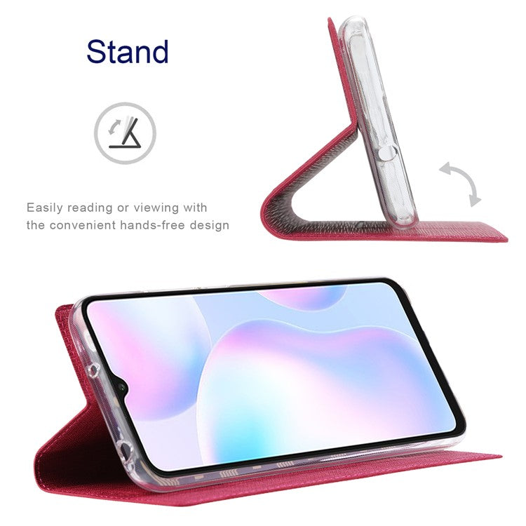 VILI DMX Series Phone Case for Asus Zenfone 9 5G, Full Protection PU Leather Phone Shell Stand Cover with Card Slot - Rose