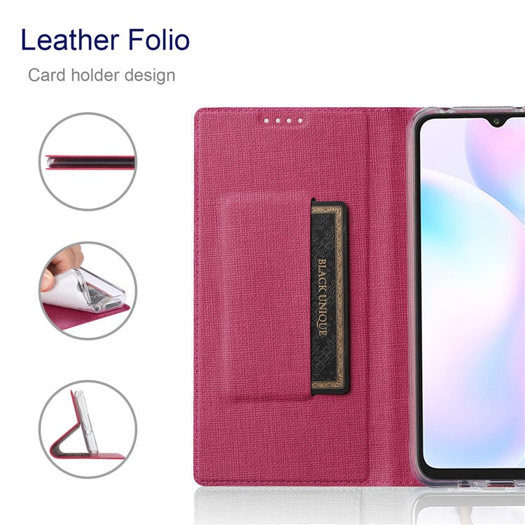 VILI DMX Series Phone Case for Asus Zenfone 9 5G, Full Protection PU Leather Phone Shell Stand Cover with Card Slot - Rose