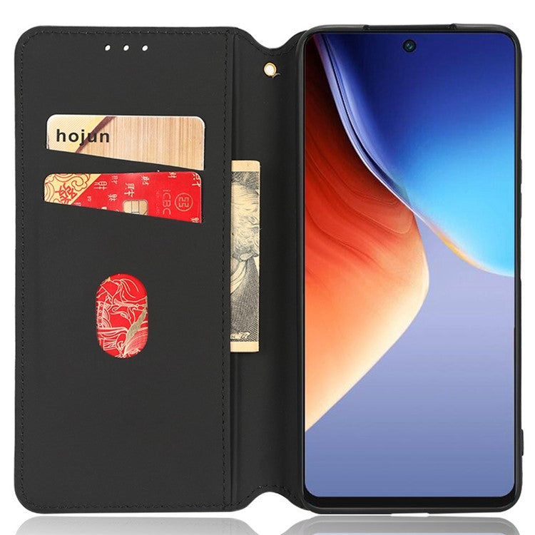 Flip Wallet Cover for TECNO Camon 19 Pro 4G / 5G, Impact Resistant PU Leather Stand Imprinting Rhombus Pattern Phone Case - Blue